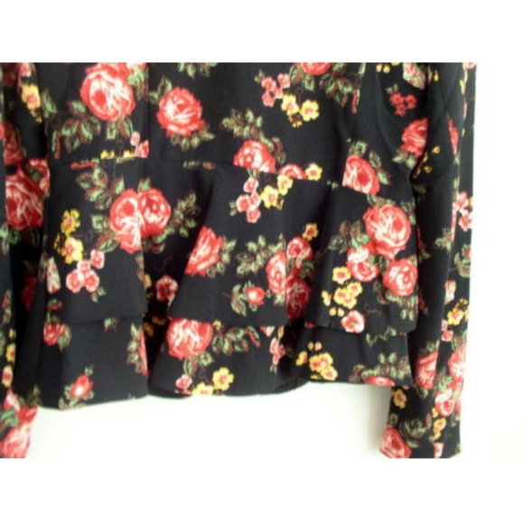 ModCloth Stargazing Splendor Blazer Black Floral M - Picture 6 of 7